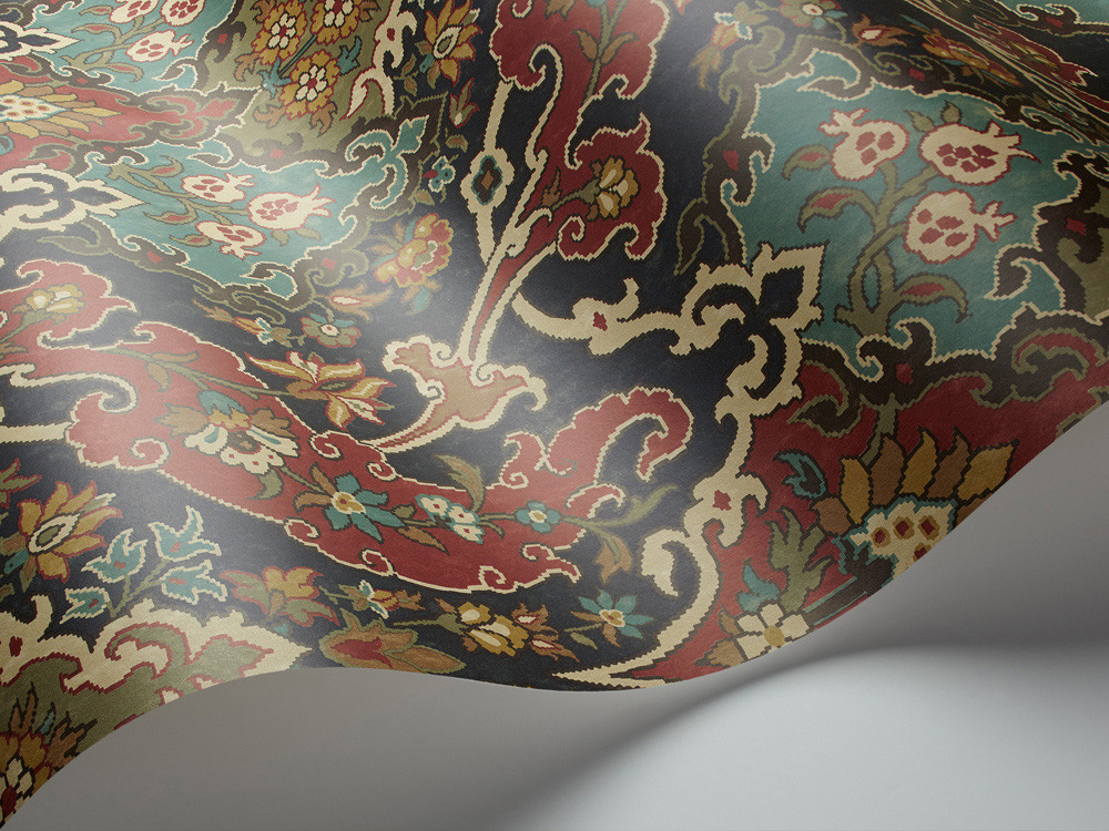 Cole & Son Tapete Pushkin in Rot und Petrol mit abstraktem orientalischem Design aus Vlies - Bild 2