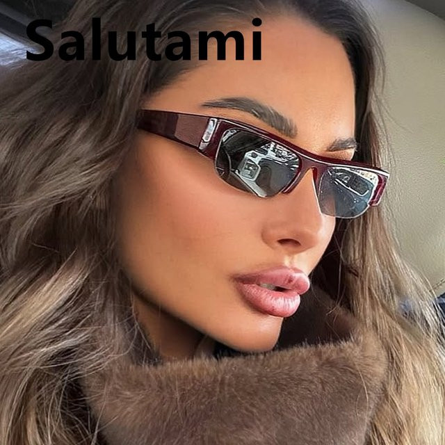 Salutami Sonnenbrille, Halbrand, quadratisch, schwarz-rot verlaufend, Damen, Kunststoff - Bild 1