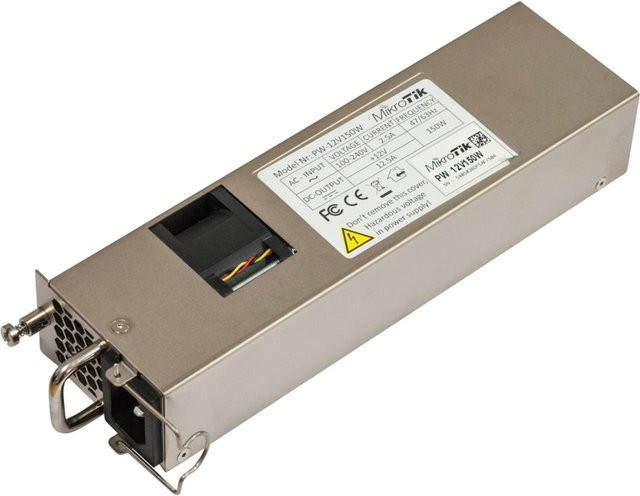 MikroTik Stromversorgung Hot-Plug Plug-In-Modul 150 Watt in Silber für Cloud Core Router CCR1009, CCR1016, CCR1036, CCR1072 und RouterBOARD CCR1016 (12POW150) - Bild 1