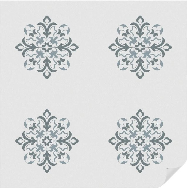 Tulup Fensterfolie Klassischer Schmuck Selbstklebend Sichtschutz Weiß B: 100 cm, H: 100 cm - Bild 1