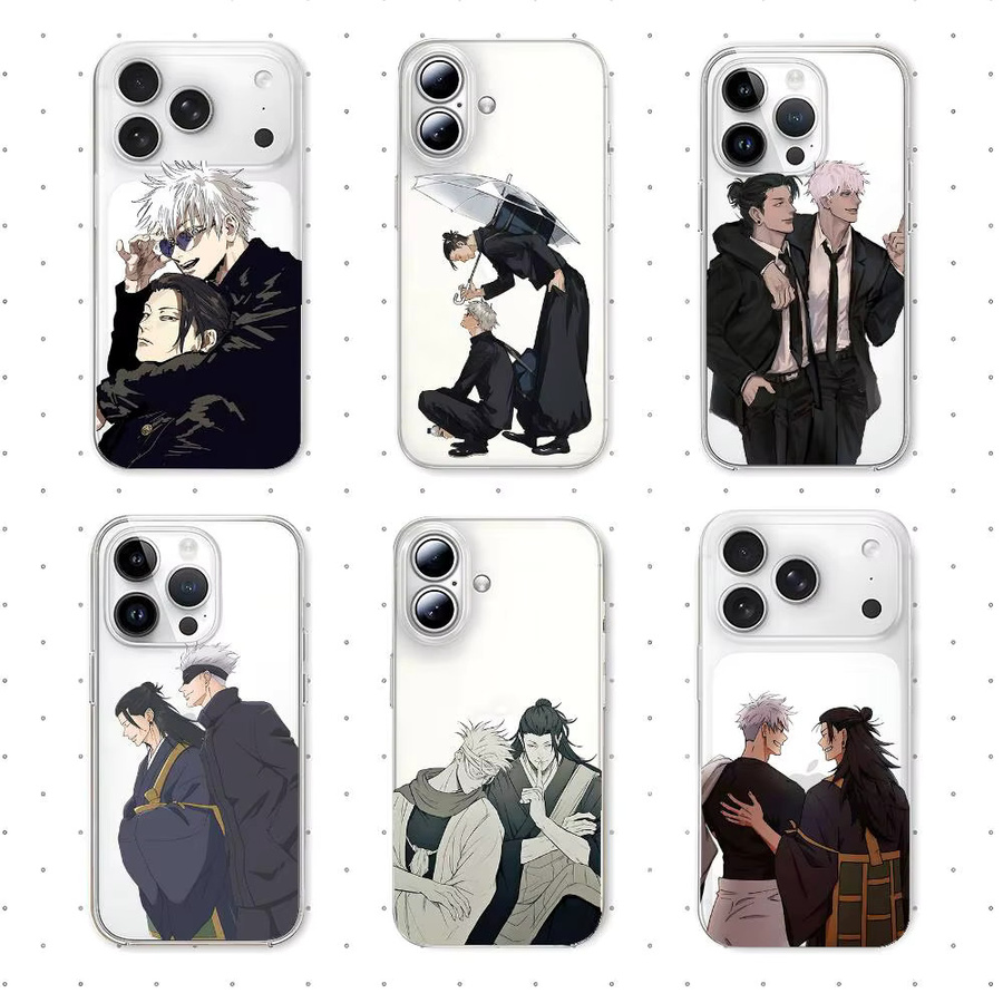 Transparente Handyhülle mit Geto Suguru und Gojo Satoru Design für iPhone Modelle - Bild 2