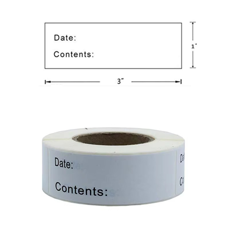 Weiße Papierklebeetiketten für Lebensmittelaufbewahrung in Kühlschrank und Gefrierschrank, B: 7,5 cm, H: 2,5 cm - Bild 3