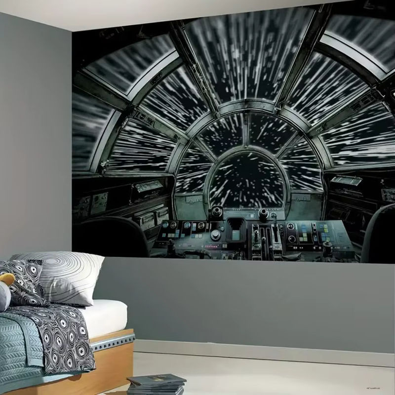LVJIA Sci-Fi Space Planet Wandteppich aus Polyester in Schwarz als rechteckiger Wandbehang für deine Heimdekoration - Bild 3