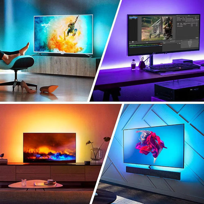 RGB-Controller mit 3 Tasten und USB-Anschluss für 5V 5050 2835 LED-Streifen, 1 m Anschlusskabel für TV-Hintergrundbeleuchtung, dimmbar, Multicolor - Bild 5