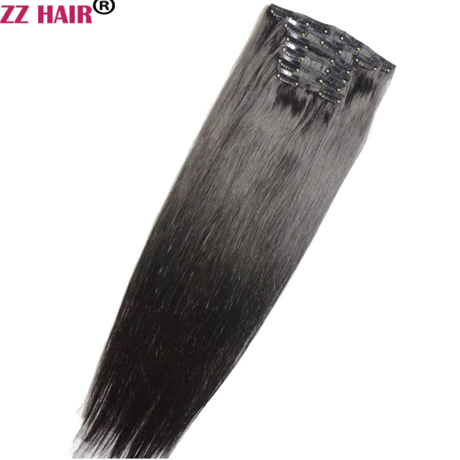 ZZHAIR Echthaarverlängerungen Remy-Haar, 8-teiliges Set, glatt, 120–140 g - Bild 2