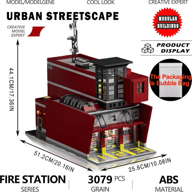 Yangkili Feuer Station Bausteine, Feuerwehr, 3079 Teile - Bild 1