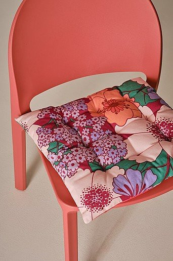 Jotex DANDI Sitzpolster quadratisch, orange/mehrfarbig, wasserabweisend und waschbar, B/T: 40 x 40 cm - Bild 1