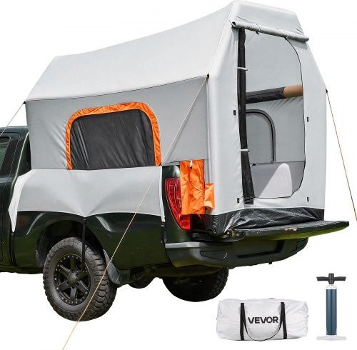 VEVOR Aufblasbares Pickup Truck Zelt für 3 Jahreszeiten mit Belüftungsfenstern aus Mesh, wasserdicht PU2000mm, B/T: 220 x 165 cm - Bild 1