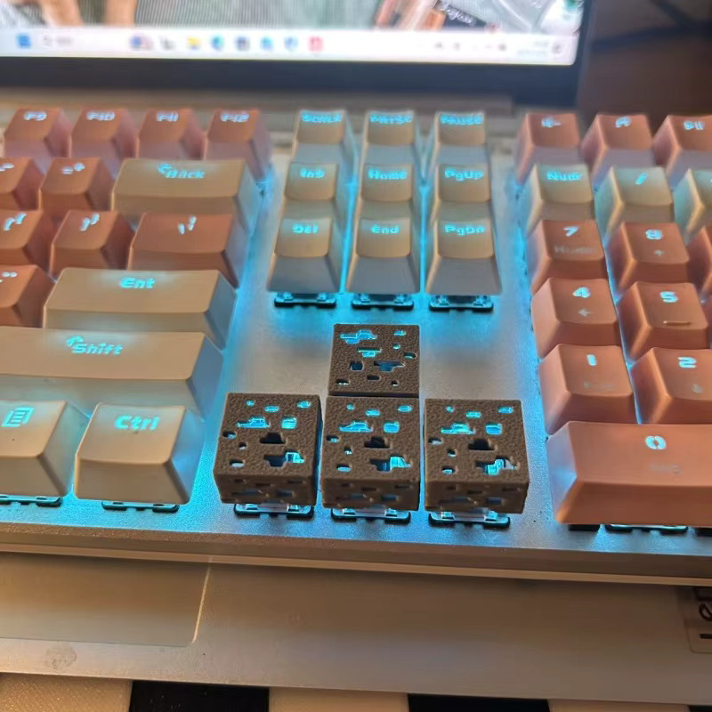 GEVBAY Transparente 3D-gedruckte Tastenkappen für mechanische Tastaturen mit WASD-Layout und Kreuzachse - Bild 1