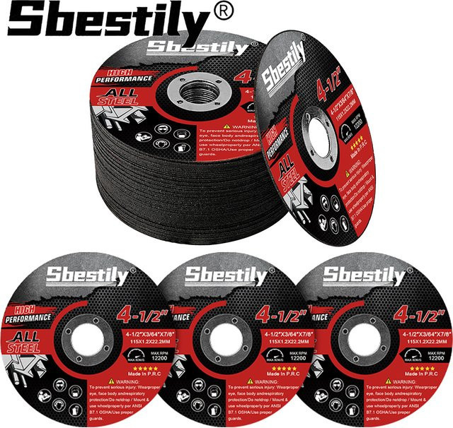 Sbestily Trennscheibe 115 mm für Winkelschleifer, Schwarz, Schneidscheibe für Metall, Stahl, Kupfer und Holz - Bild 1