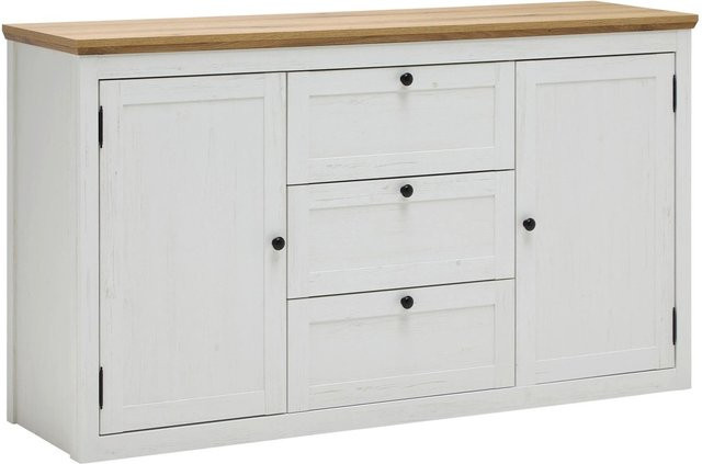 Mömax Sideboard Korsika in Eichefarben und Weiß mit Soft-Close-Schubladen, B/H/T: 150 x 85 x 43 cm - Bild 1