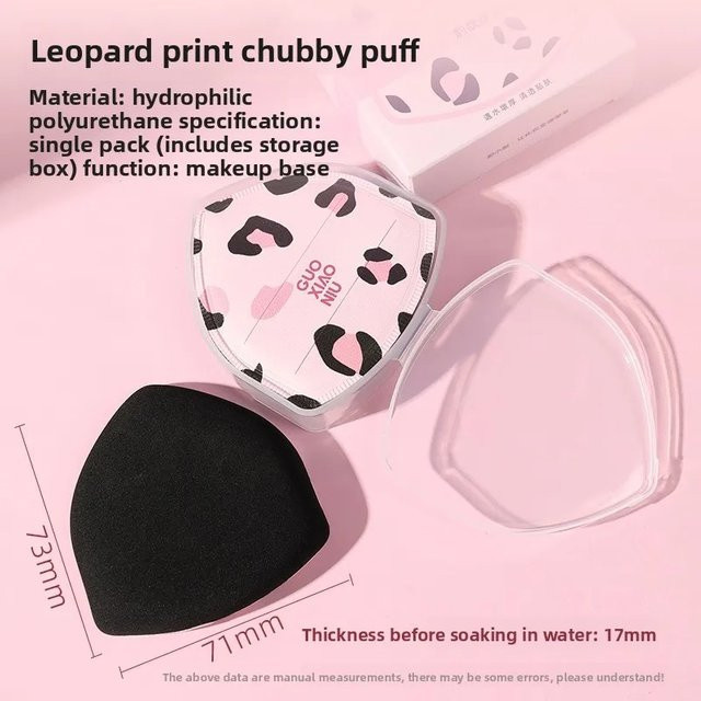 GUOXIAONIU Puderquaste Rosa Leopardenmuster, Make-up Applikator - Bild 1
