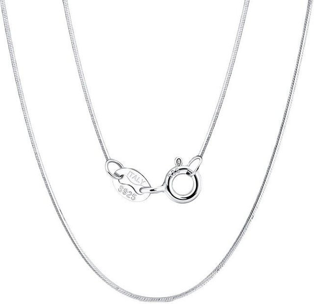 Halskette 925 Sterling Silber, Achteckige Schlangenkette, 40 cm, Damen - Bild 1