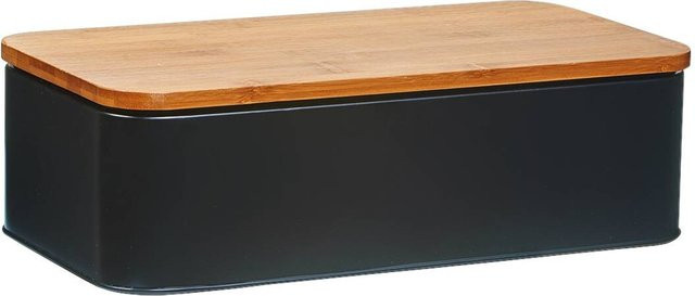 Zeller Brotkasten aus Metall in Schwarz mit B/H/L: 42,5 x 23 x 13 cm - Bild 1