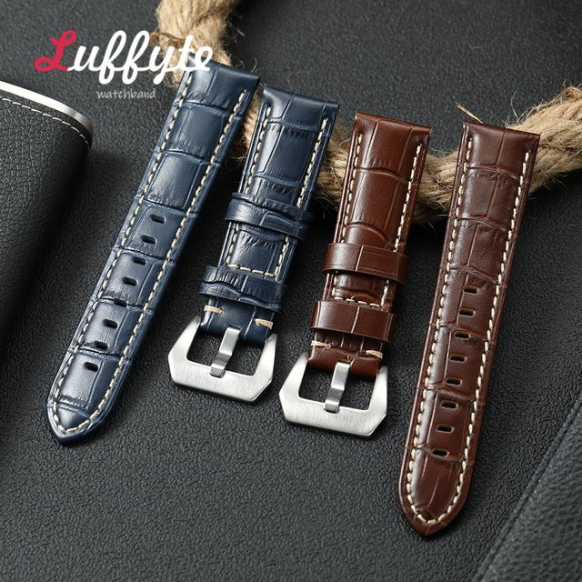 Uhrenarmband luffyte, Rindsleder, Bambusknotenmuster, Edelstahl-Schnalle, Unisex - Bild 1