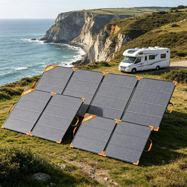 MHPOWOS Tragbares Solarpanel Faltbares Solarladegerät mit Ständer und Tragegriffen Wasserdicht für Generator - Bild 1