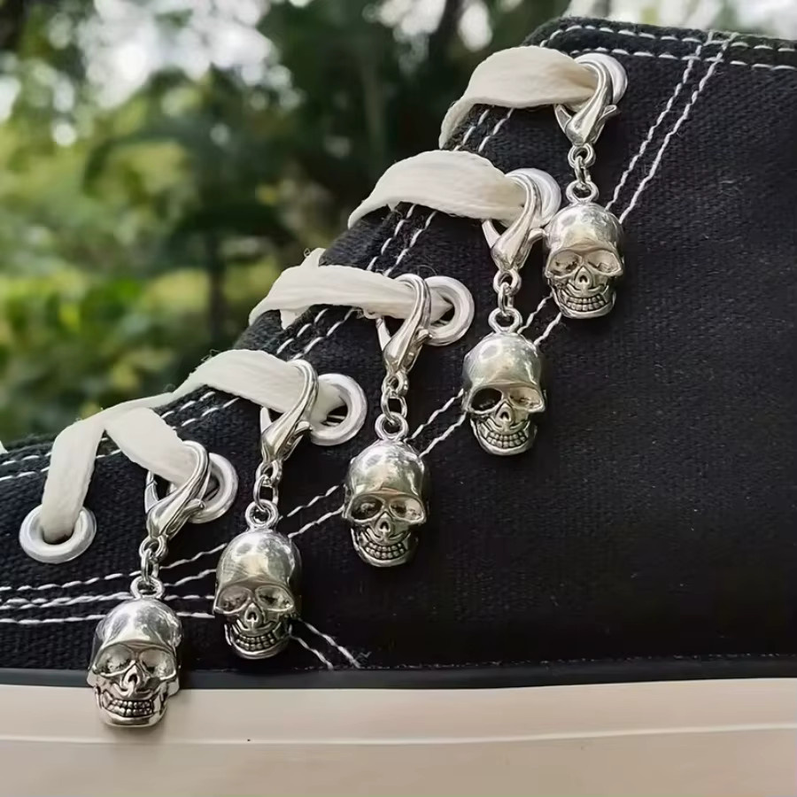 5 Stück Totenkopf-Anhänger für Sneaker und Stiefel - Bild 3