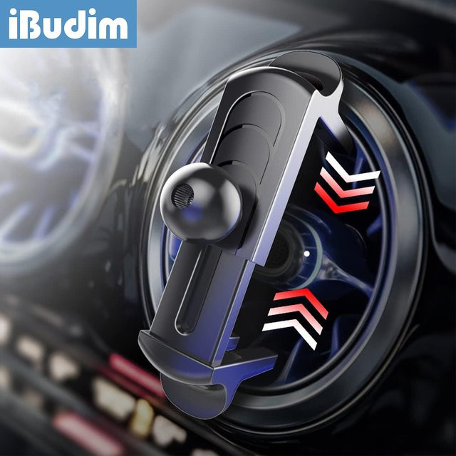 iBudim Universelle Handyhalterung für die Auto-Lüftung mit 360-Grad-Rotation und 17mm Kugelkopf in Schwarz - Bild 1