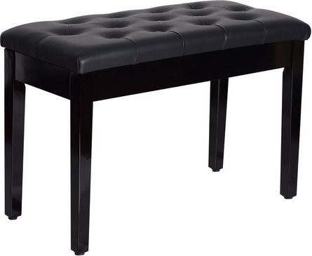 HOMCOM Klavierhocker aus Gummibaumholz in Schwarz, B: 76 cm, H: 50 cm, T: 36 cm - Bild 1