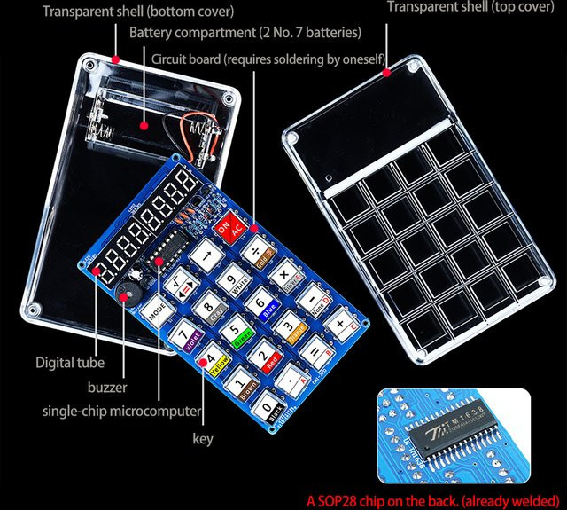 LOTHYE DIY-Elektronik-Kit, LED-Digitalröhrenanzeige, Taschenrechner 51 - Bild 1