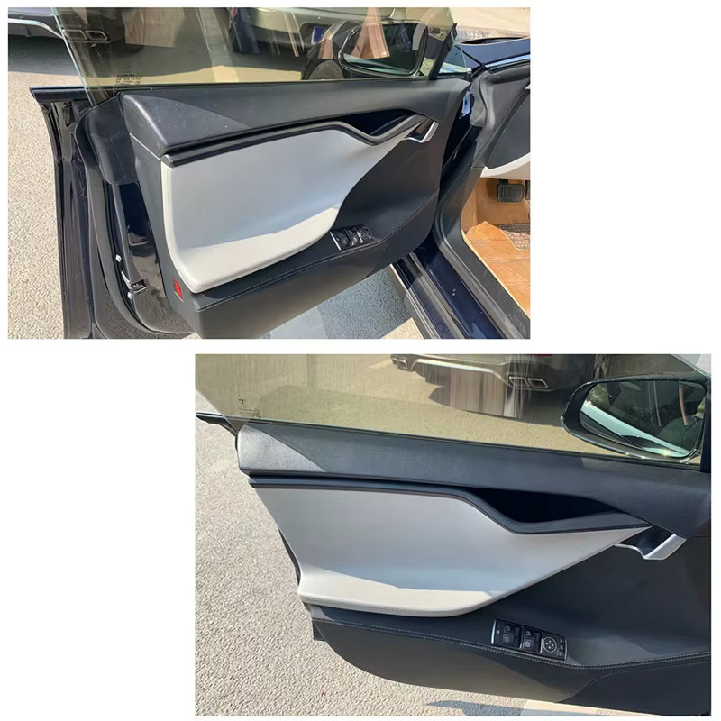 Tesla Modell S 2014-2017 Türverkleidung Innenverkleidung Autozubehör, 8 Stück, Schwarz - Bild 3
