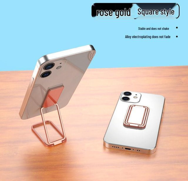 the BAY Tragbarer Klappbarer Handy-Ringhalter aus Metall in Grau, Ultradünner Desktop-Handyhalter - Bild 1