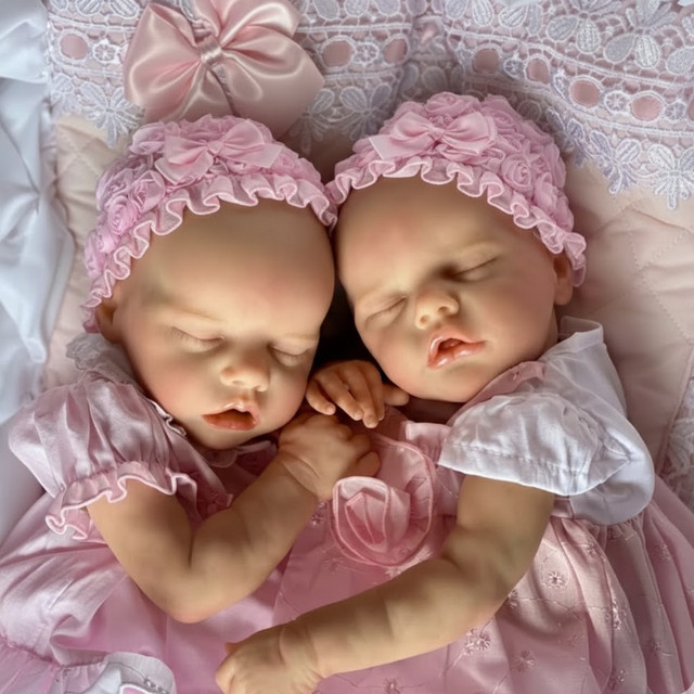 CatDoneca Twins Bebe Reborn de Silicona Mädchenpuppe, weiche Neugeborene Mädchenpuppe, waschbar, 1-teiliges Set - Bild 1