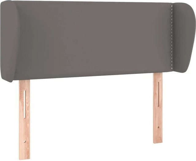 vidaXL Kopfteil mit Ohren in Grau aus Kunstleder, B/T/H: 83 x 23 x 78/88 cm - Bild 1