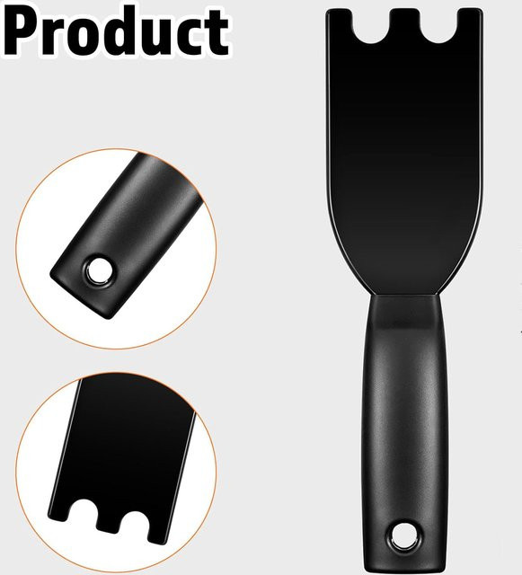 Antihaftbeschichteter Grillschaber-Spatel aus Nylon in Schwarz für George Foreman und andere Innengrills mit Reinigungsbürste und Rillen - Bild 1
