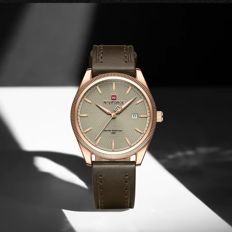 NAVIFORCE Armbanduhr, Quarz, Leder, Roségold, Herren - Bild 4