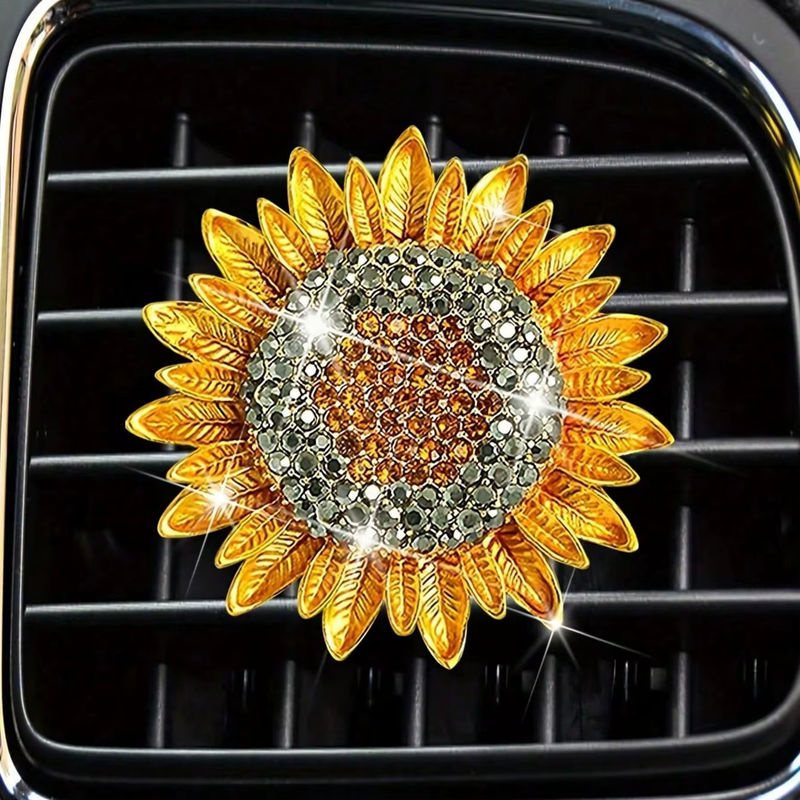CHEGES Sonnenblumen Fahrzeug Duft Lufterfrischer mit floralem Aroma, Gelb, Kunstharz - Bild 7