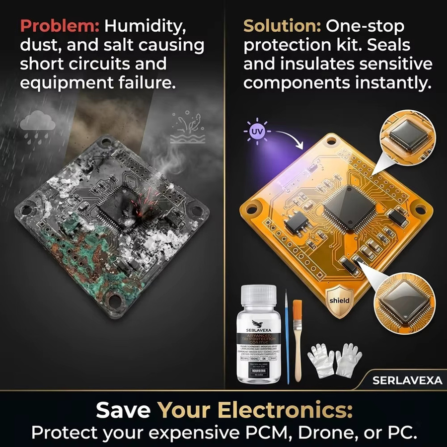 Serlavexa Tri-Protection PCB-Beschichtung zur Isolierung und zum Schutz elektronischer Komponenten, transparent, 60 ml - Bild 4