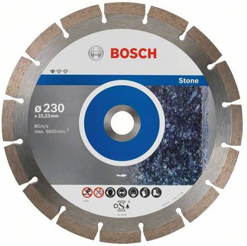 Bosch Diamanttrennscheibe Standard für Stein, Durchmesser: 230 mm, Bohrung: 22,23 mm, Dicke: 10 mm - Bild 1