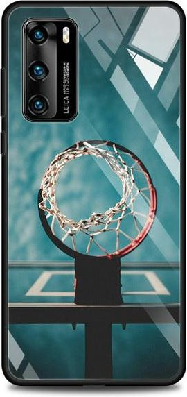 Basketball Korb Design Handyhülle aus Glas für Huawei P30 P40 P20 P10 Lite Pro Plus 5G und P Smart 2019 2020 2021 in Multicolour - Bild 1