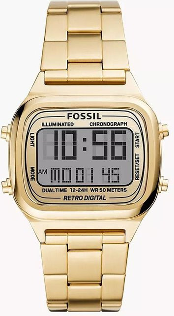 Fossil Digitaluhr, Gold, Edelstahl, Herren - Bild 1
