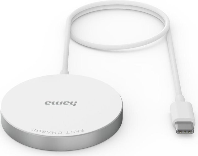 Hama MagCharge FC15 Kabelloses Schnellladegerät für dein Smartphone in Weiß mit USB-A und USB-C Anschluss - Bild 1