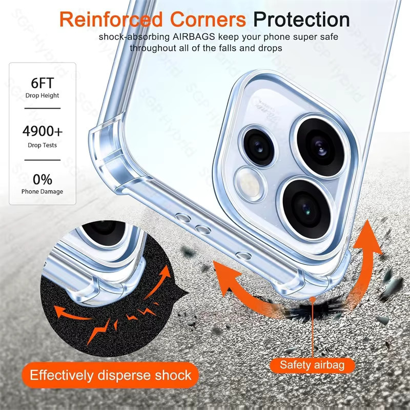 Transparente Kristall-Silikon-Schutzhülle für Oppo Reno15 FS und Reno 15 Pro Max, stoßfeste Airbag-Hülle in Transparent - Bild 3