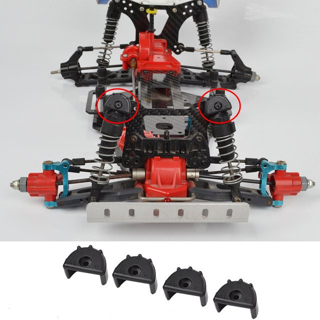 RcAidong Hydraulische Rahmenabdeckung Stoßdämpfer, 4-teiliges Set, Schwarz - Bild 1