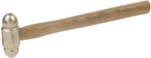 KS Tools Schlosserhammer 350g mit Messingkopf und Holzstiel - Bild 1