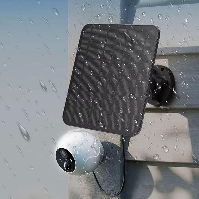 Alloet Solarpanel 5V 6W IP65 Wasserdicht in Schwarz mit 360 Grad Verstellbarkeit und 2,8 m Ladekabel für Außenüberwachungskameras - Bild 2