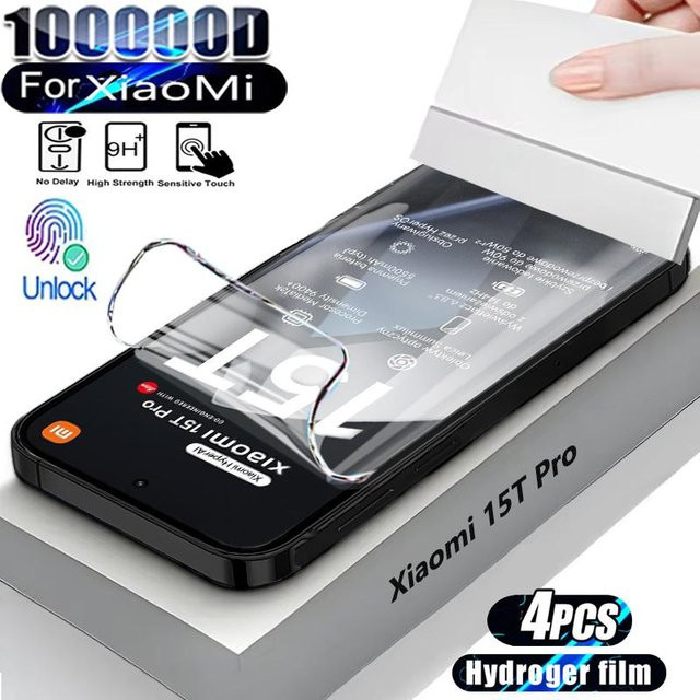 4 Stück Hydrogel-Displayschutz Folie für Xiaomi 15T Pro 14T Pro 13 12 Lite 14 Ultra 10 11T 12T in Weiß - Bild 1