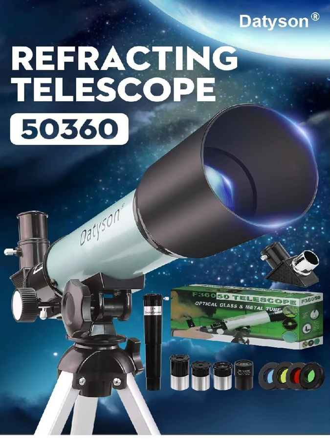 Datyson Astronomisches Teleskop, Refraktor, Weltraum, Bunt / Mehrfarbig - Bild 7