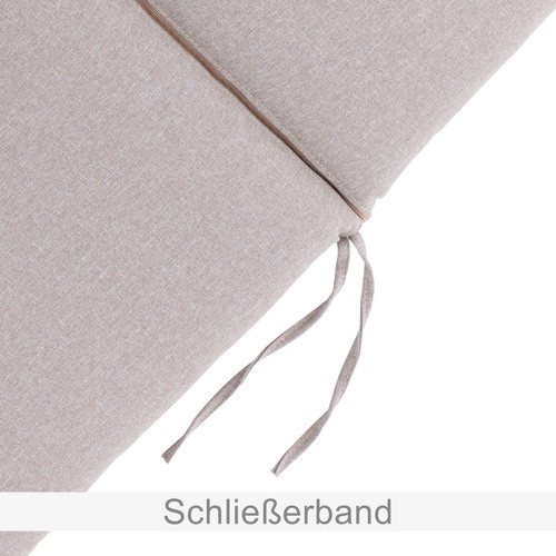 DOPPLER Auflage Nature in Hellgrau aus rPET-Gewebe und Polyester, B/H/L: 48 x 6 x 119 cm - Bild 2