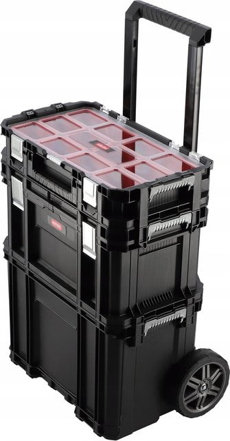 Keter Werkzeugkasten Organizer Set mit 3 Boxen auf Rollen in Schwarz aus Kunststoff - Bild 1