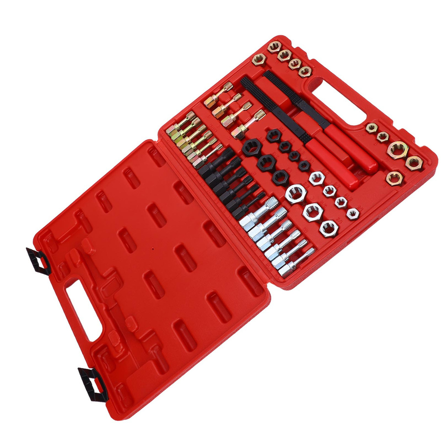Aimo 48-teiliges Gewindeschneider-Set in Schwarz und Rot mit metrischen und SAE-Größen, bestehend aus 22 Gewindebohrern, 24 Schneideisen und 2 Gewindefeilen aus Stahl - Bild 3