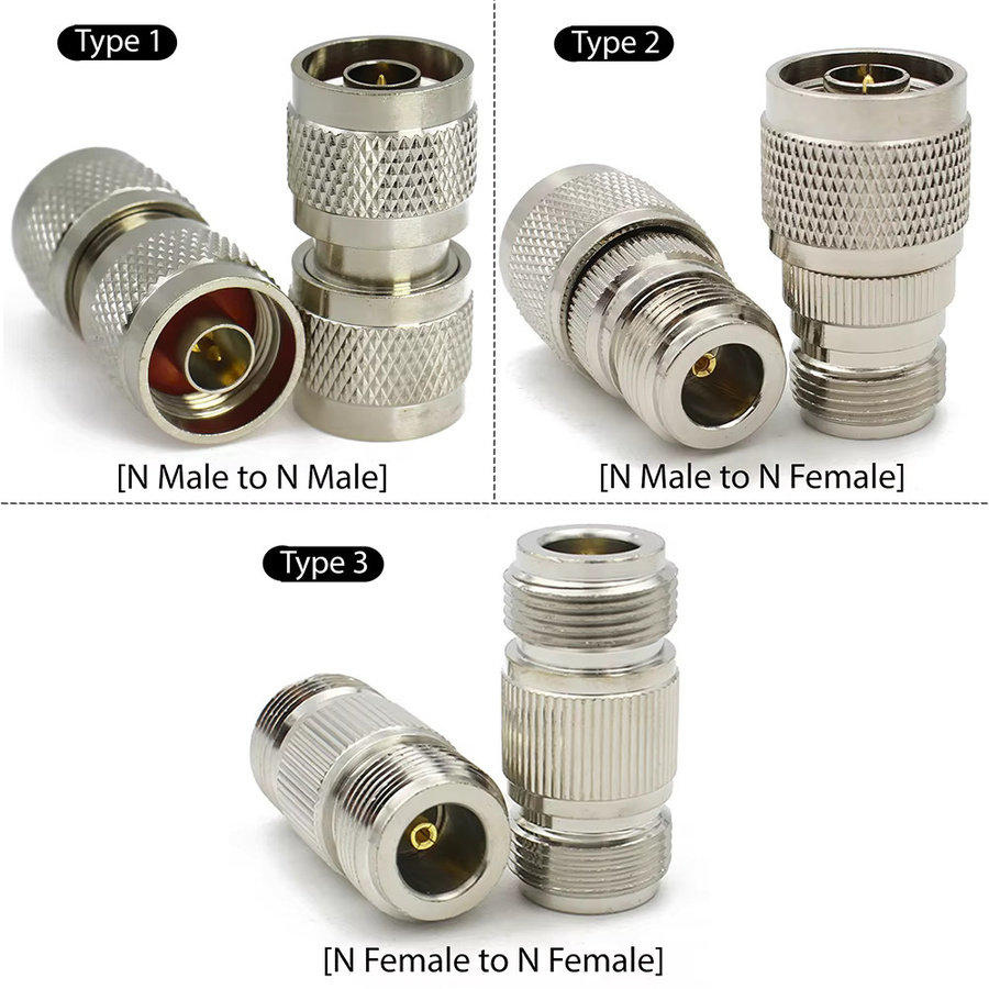 MEYNOOE RF Adapter Koax N-Typ Stecker auf N-Buchse auf Buchse, Silber - Bild 2