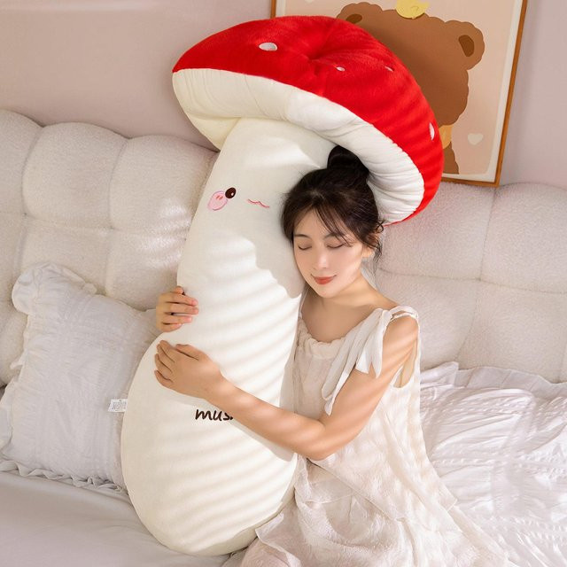Yiran toy Cartoon-Pilz-Plüschtier-Puppe Kissen, Bunter Langer Streifen Pilz Pflanze, 110cm - Bild 1