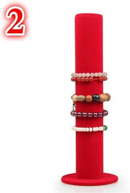 Love Home Garden Schmuck-Display aus Samt als Organizer für Armbänder und Haarringe in Grau, Schwarz oder Rot - Bild 1