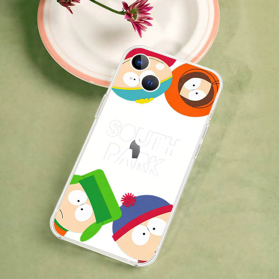 Mesuca Cartoon S-SouthS P-Park Handyhülle für iPhone 17 16 15 14 13 12 Pro Max Plus XR XS X Transparente Stoßfeste Silikonhülle - Bild 2