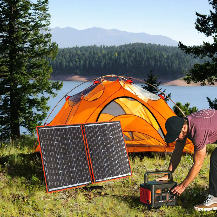 Dokio 100W Flexibles Faltbares Mono-Solarpanel für Reisen, Boot und Wohnmobil, Schwarz - Bild 3